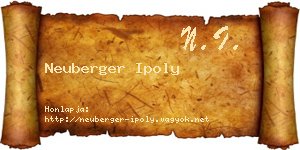 Neuberger Ipoly névjegykártya